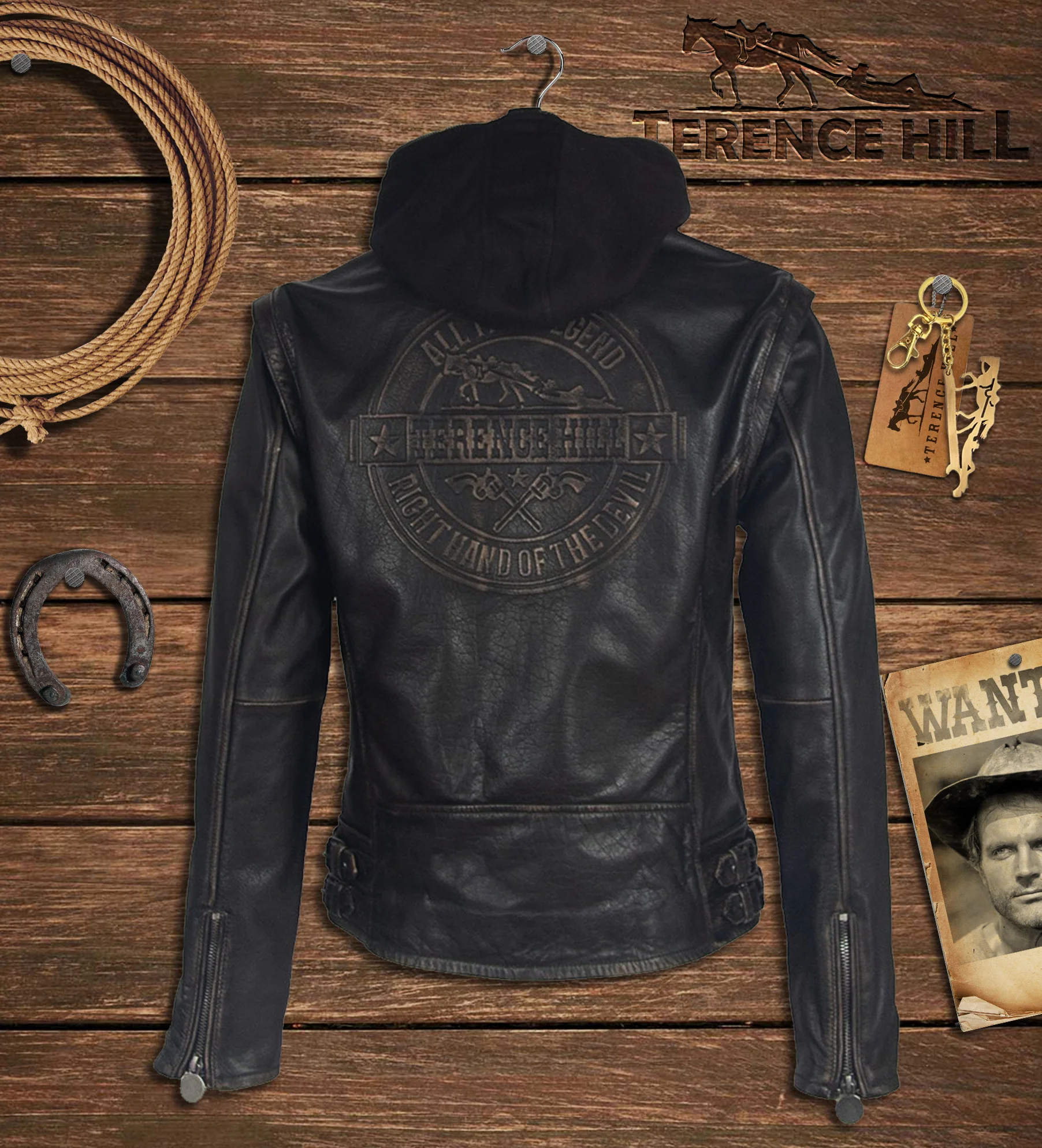 Limited Terence Hill leather jacket with original signature - Image 8