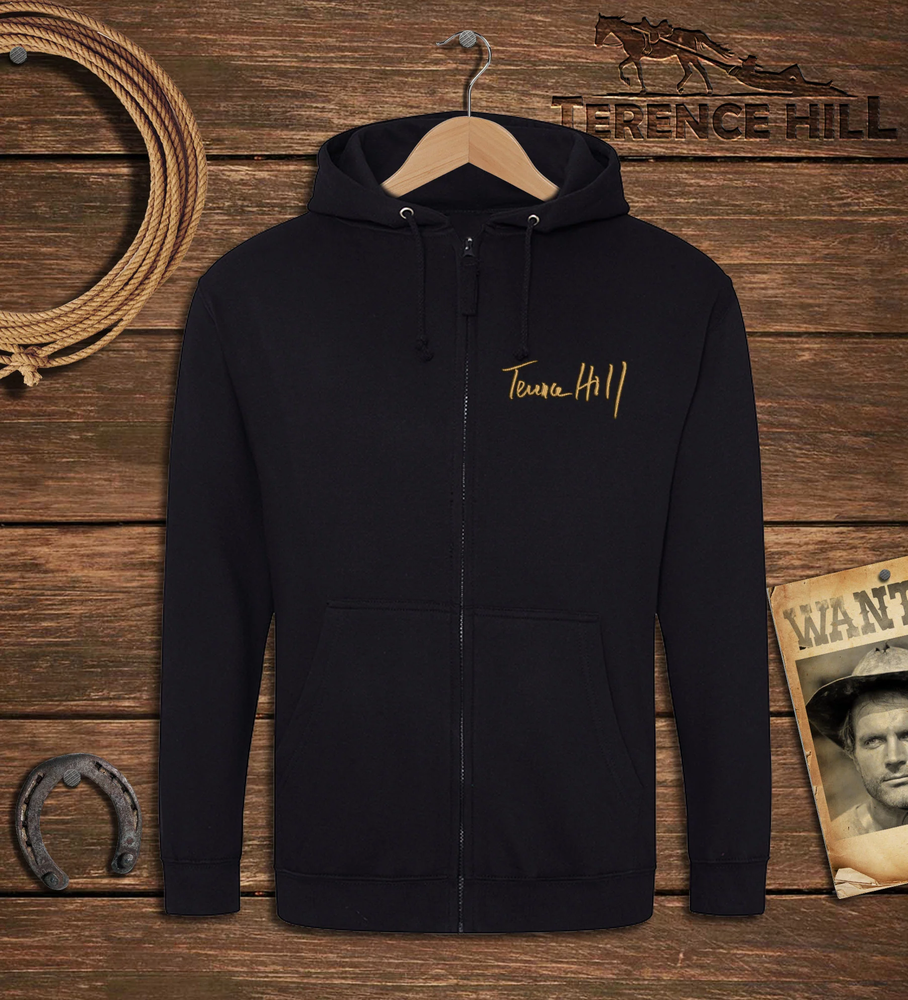 Logo / Signature - Zipper Jacket - Terence Hill gold (black) - Image 2
