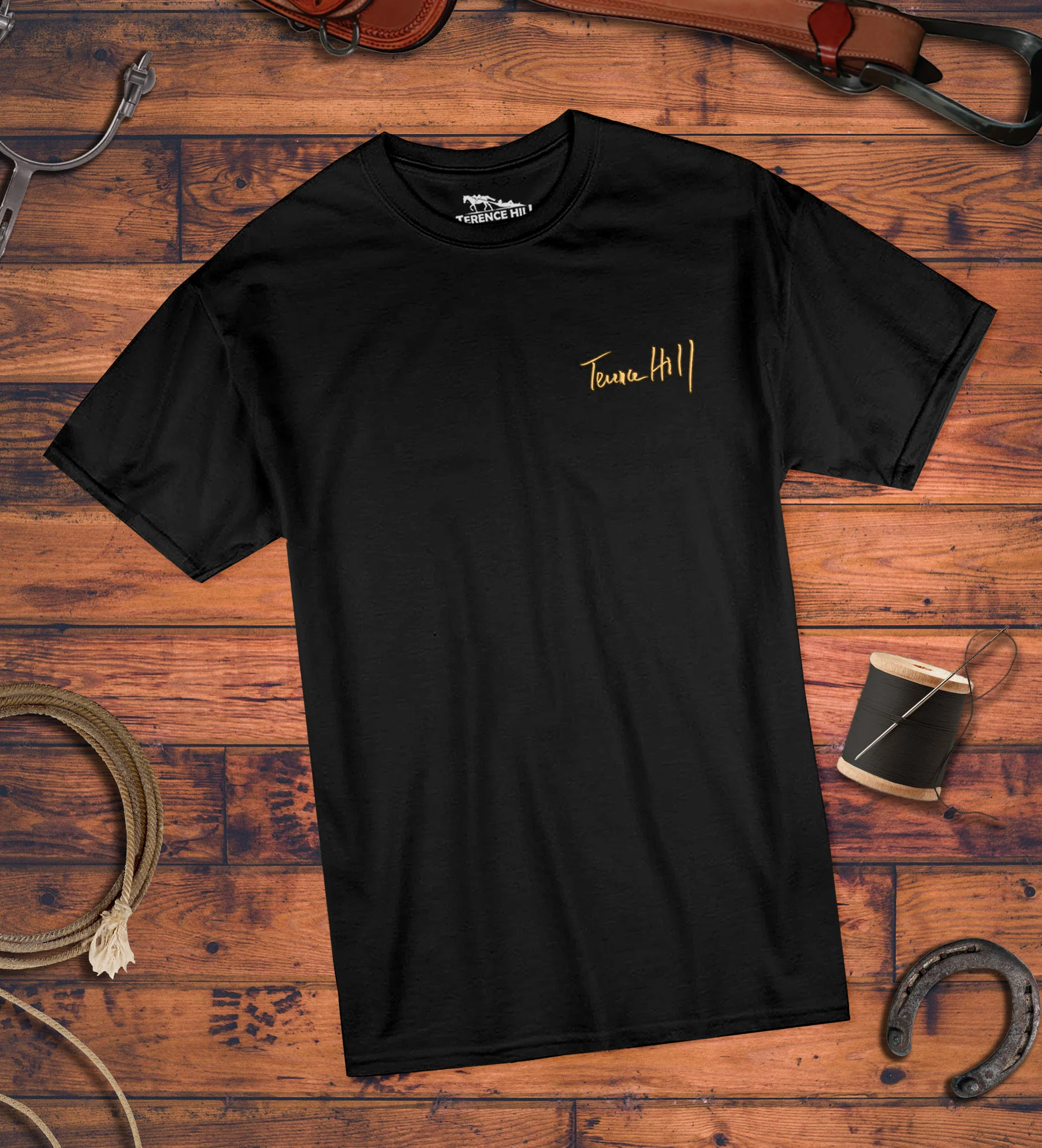 Terence Hill - Signature embroidered gold (black)